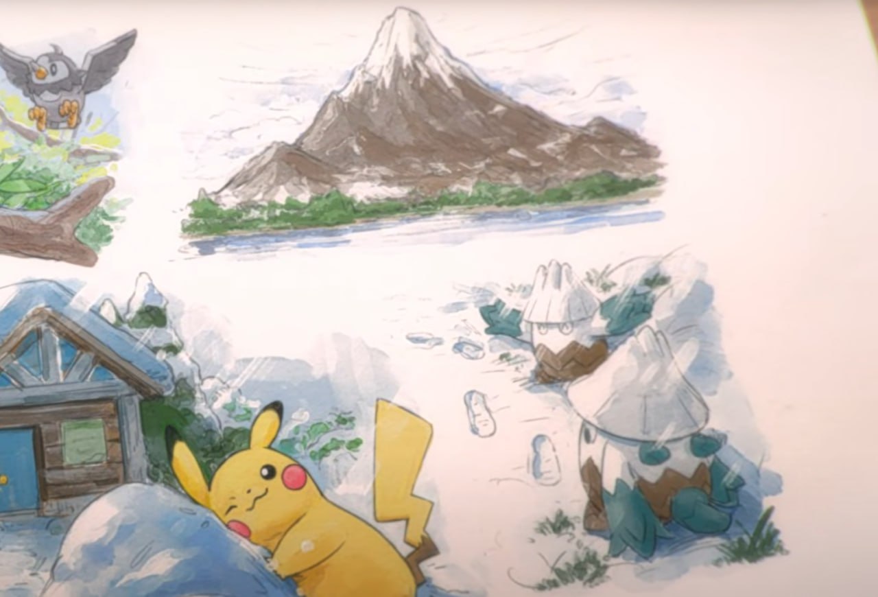 Snover walking toward the mountain in the Winds & Waves trailer